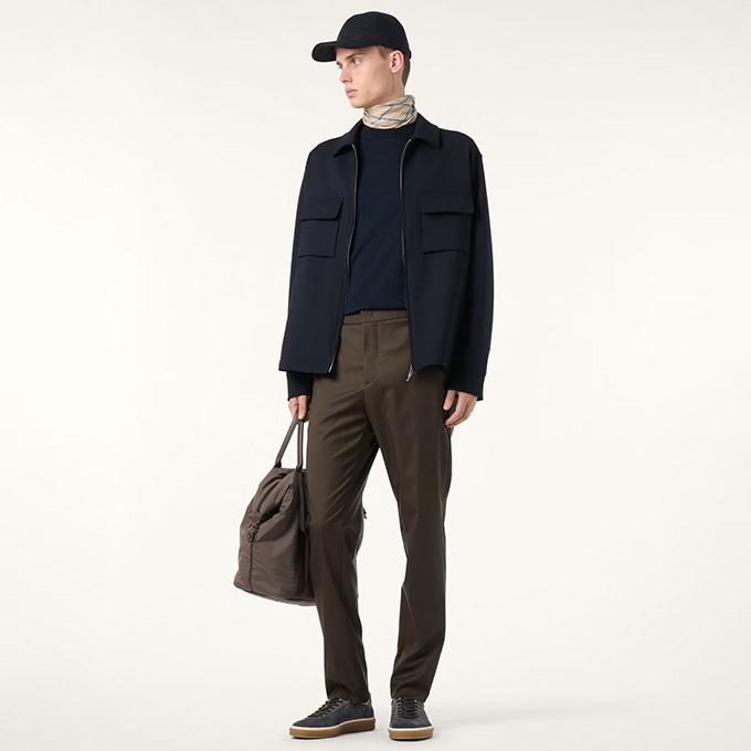 loro piana leisure city wool blend trousers